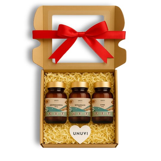 Zestaw dla mężczyzny Energia Libido D3 Cynk Ashwagandha PREZENT UNUVI 