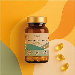 Witamina D3 + K2 4000 IU 100 mcg 180 kapsułek olejowych Softgels UNUVI 