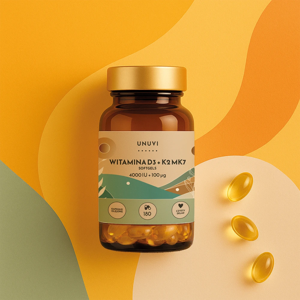 UNUVI Witamina D3 + K2 4000 IU 100 μg 180 kapsułek olejowych
